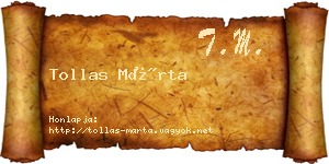 Tollas Márta névjegykártya
